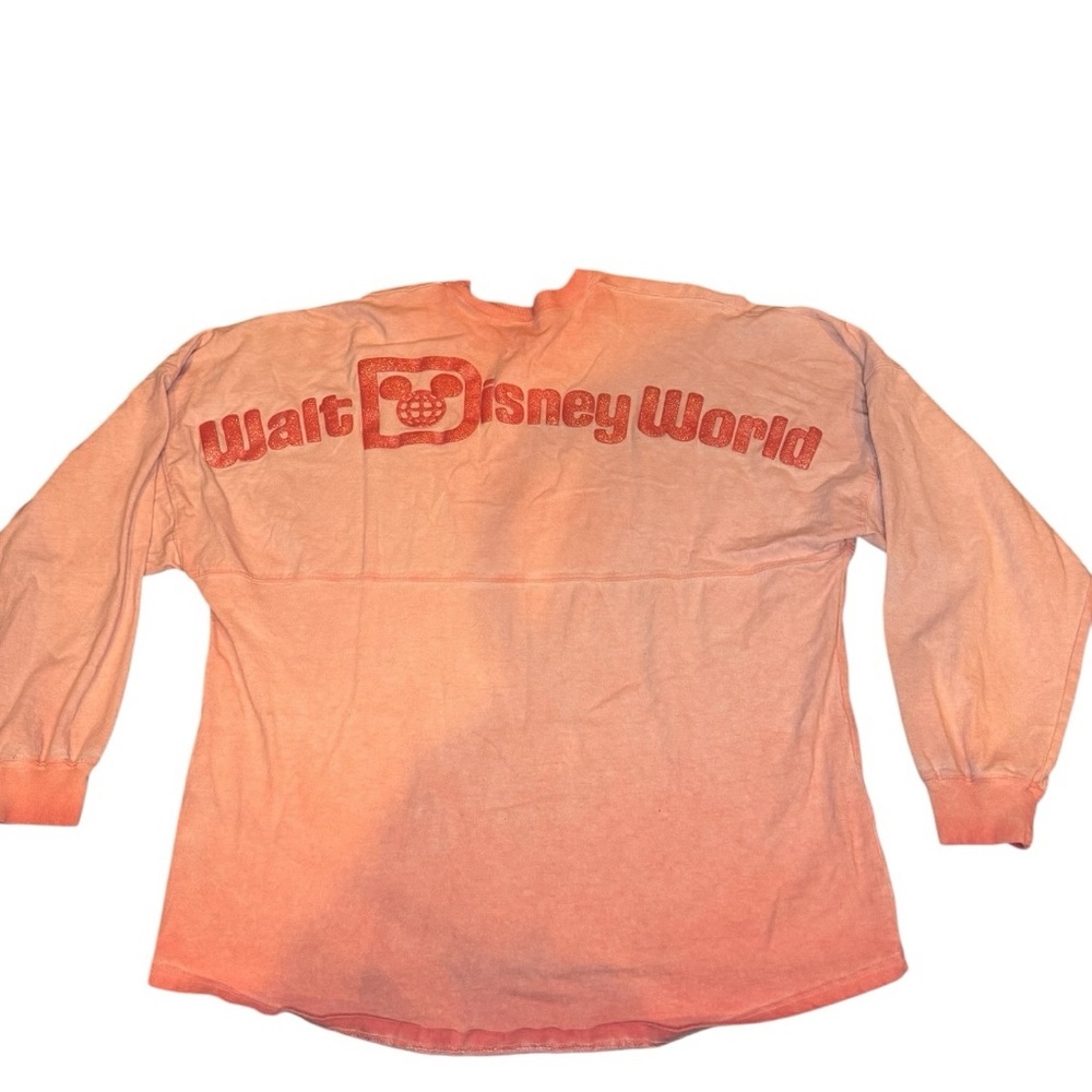 Walt Disney World Official Ombré Pink Glitter Size M 100% Cotton Spirit Jersey - Picture 3 of 9
